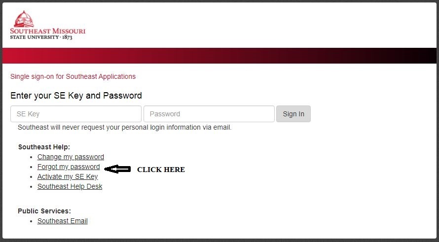 Semo Portal Login forgot password 1