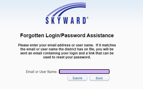 Skyward Alpine School District forgot password 1