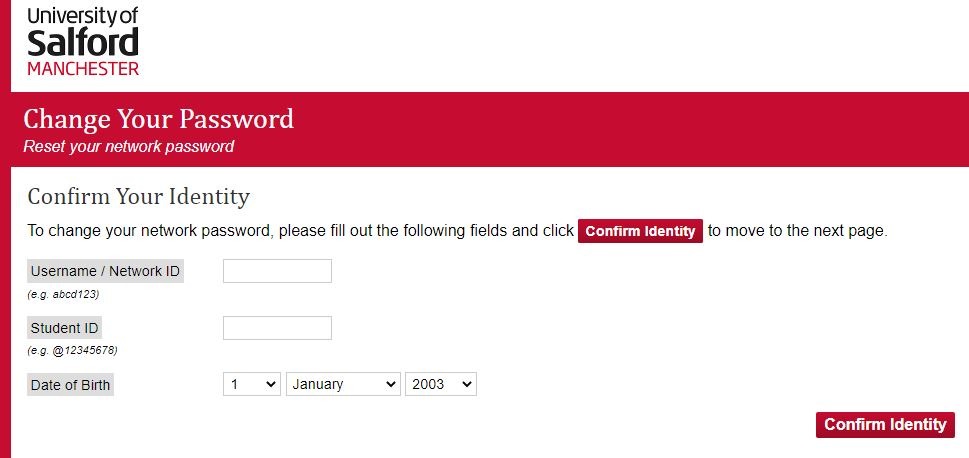 salford university login forgot password
