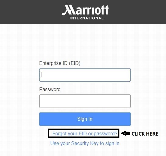 Forgot Marriott 4MyHR Enterprise ID 1