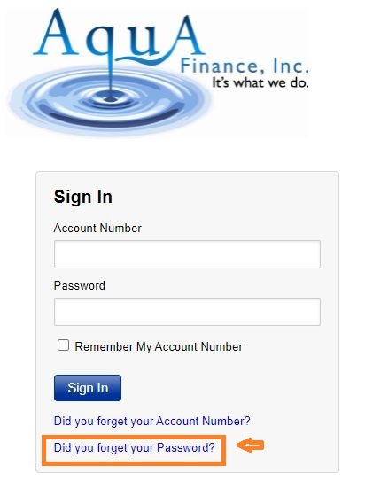 Aqua Finance Login forgot password 1