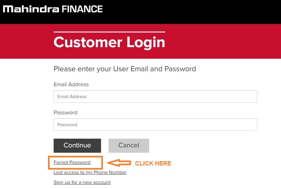 Mahindra Finance Usa Login forgot password 1