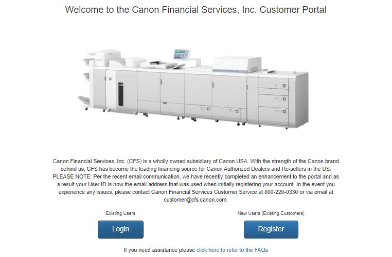 Canon Financial Services Login 1