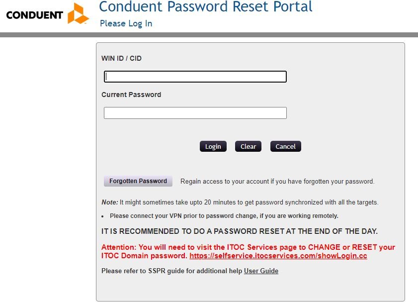 Conduent Connect Login forgot password 2