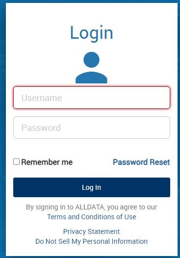 AllData Pro Login forgot password 1