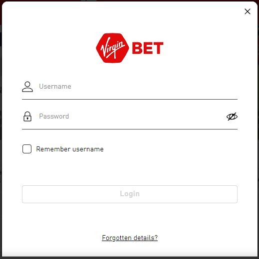 VirginBet Login forgot password 1