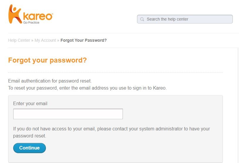 Kareo Provider Login reset password 2