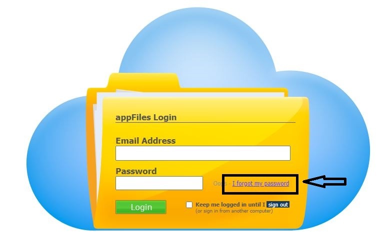 Appfiles Login forgot password 1
