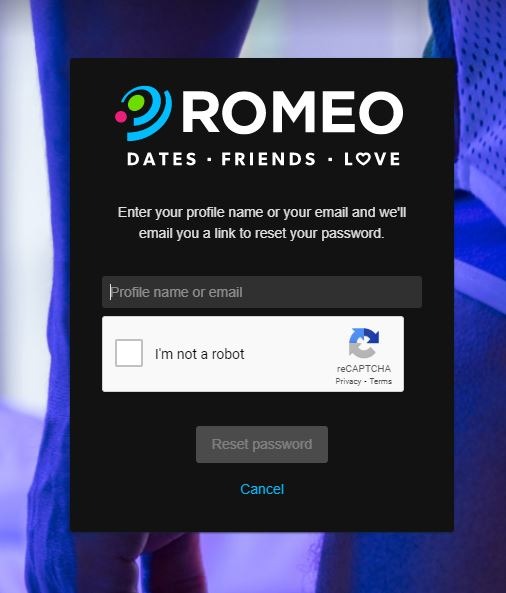 Planet Romeo Login reset password 2