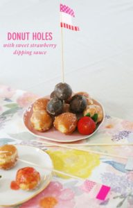 36 Donut Holes with Sweet Strawberry Dipping Sauce - Twin Stripe Blog