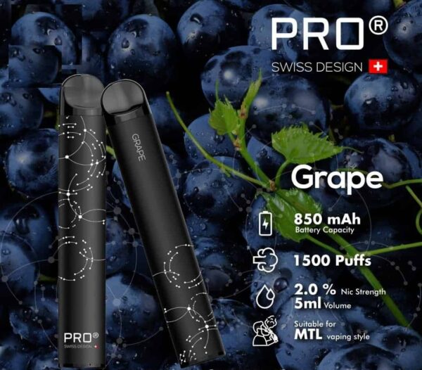 Pro Disposable Vape 1500 Puffs Best Swiss PRO Vape 2% buy