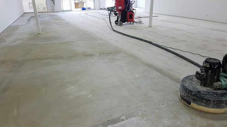 Floor grinding commercial tenancy - Carpet glue removal & make good grind ready for new tenants 