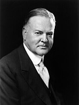 Black-and-white photographic portrait of Herbert Hoover
