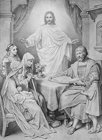 "Where two or three are gathered together in my name, there am I in the midst of them." - Matt. 18:20. Artist: Heinrich Hofmann (1824–1911).