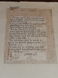 Text of Psalm 95 at St James' Church, Bramley Vulgate Psalm 94 - 
