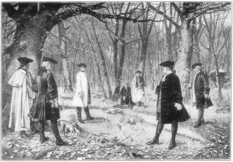 Drawing of the Burr–Hamilton duel