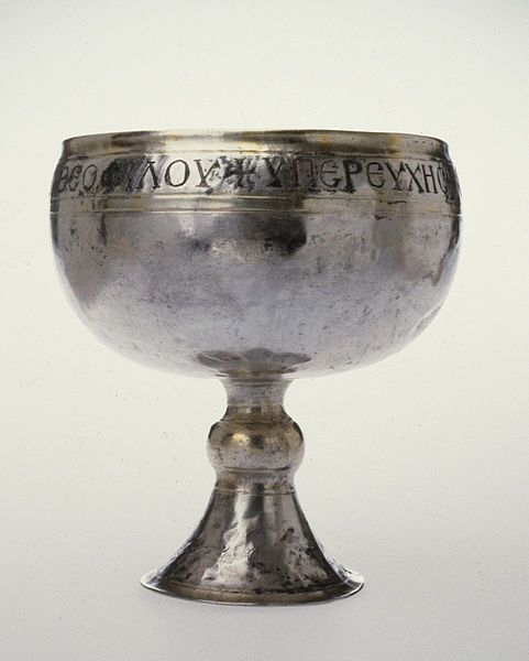 This chalice, or cup, held the wine of the Eucharist 