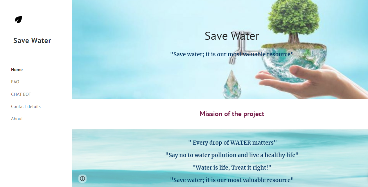 home page water