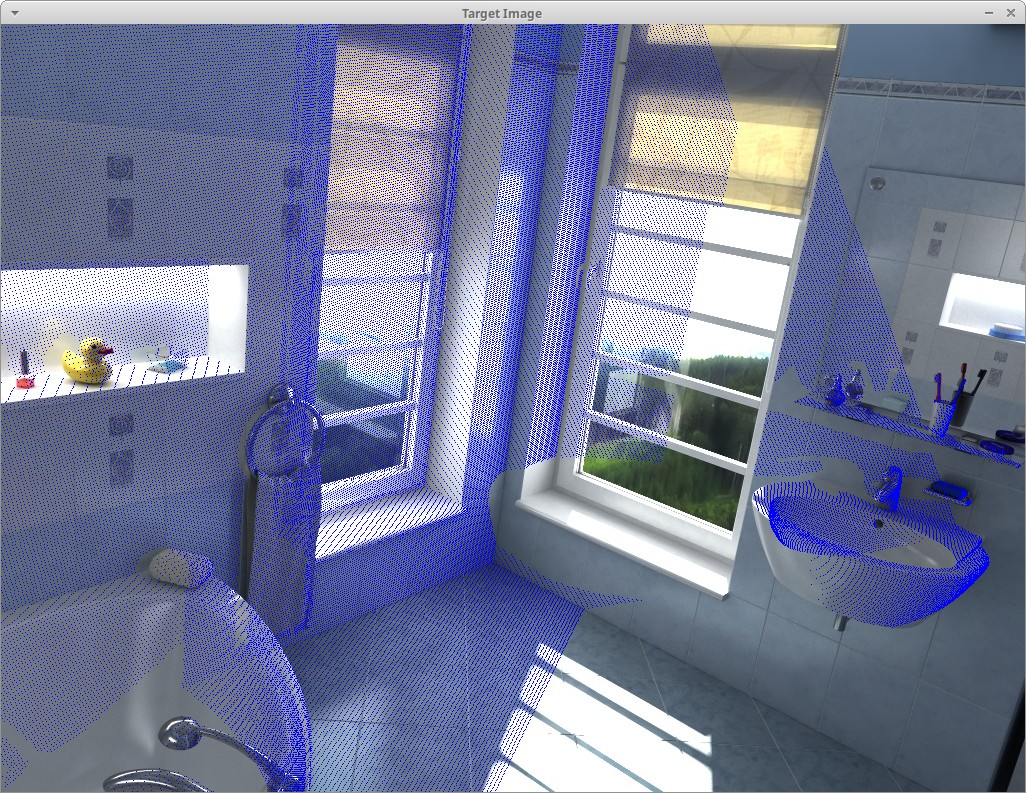 Frame-to-frame pixel projection, target