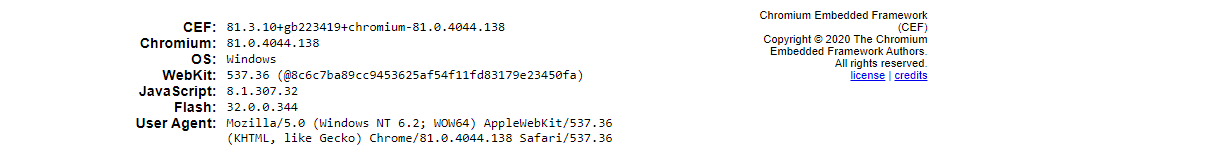 CefSharp Web Browser Version: 81.3.100 