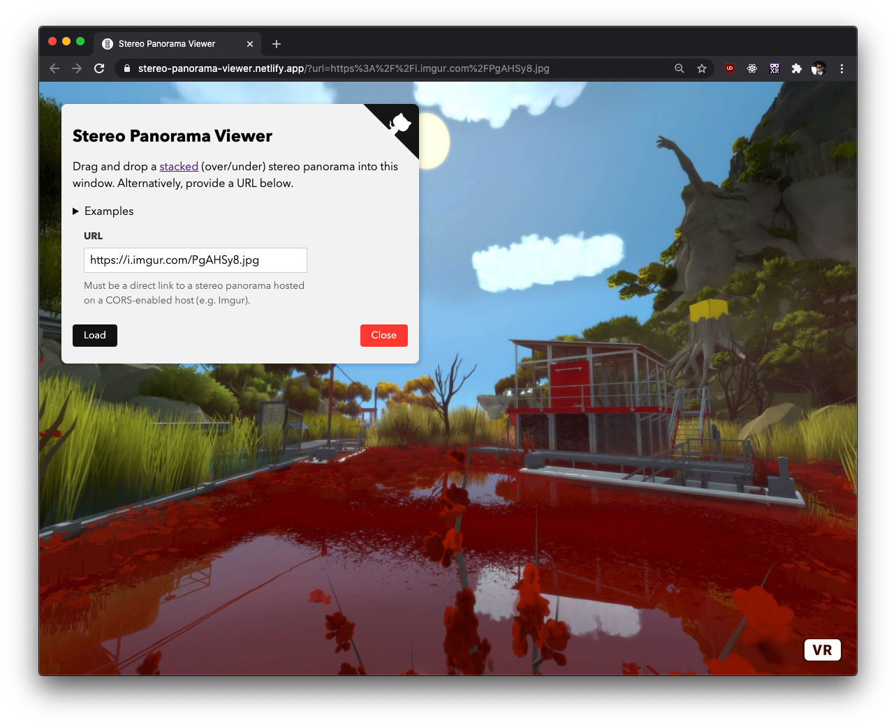 A red pond with some UI overlaid