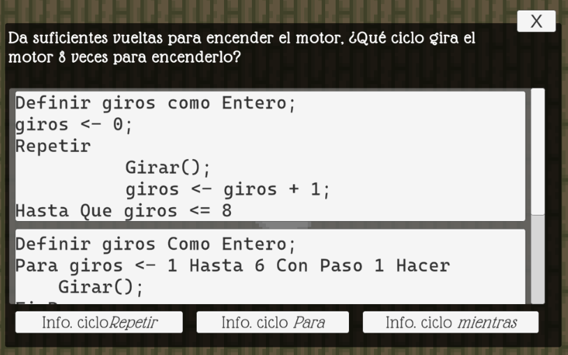 Elegir ciclo correcto 1