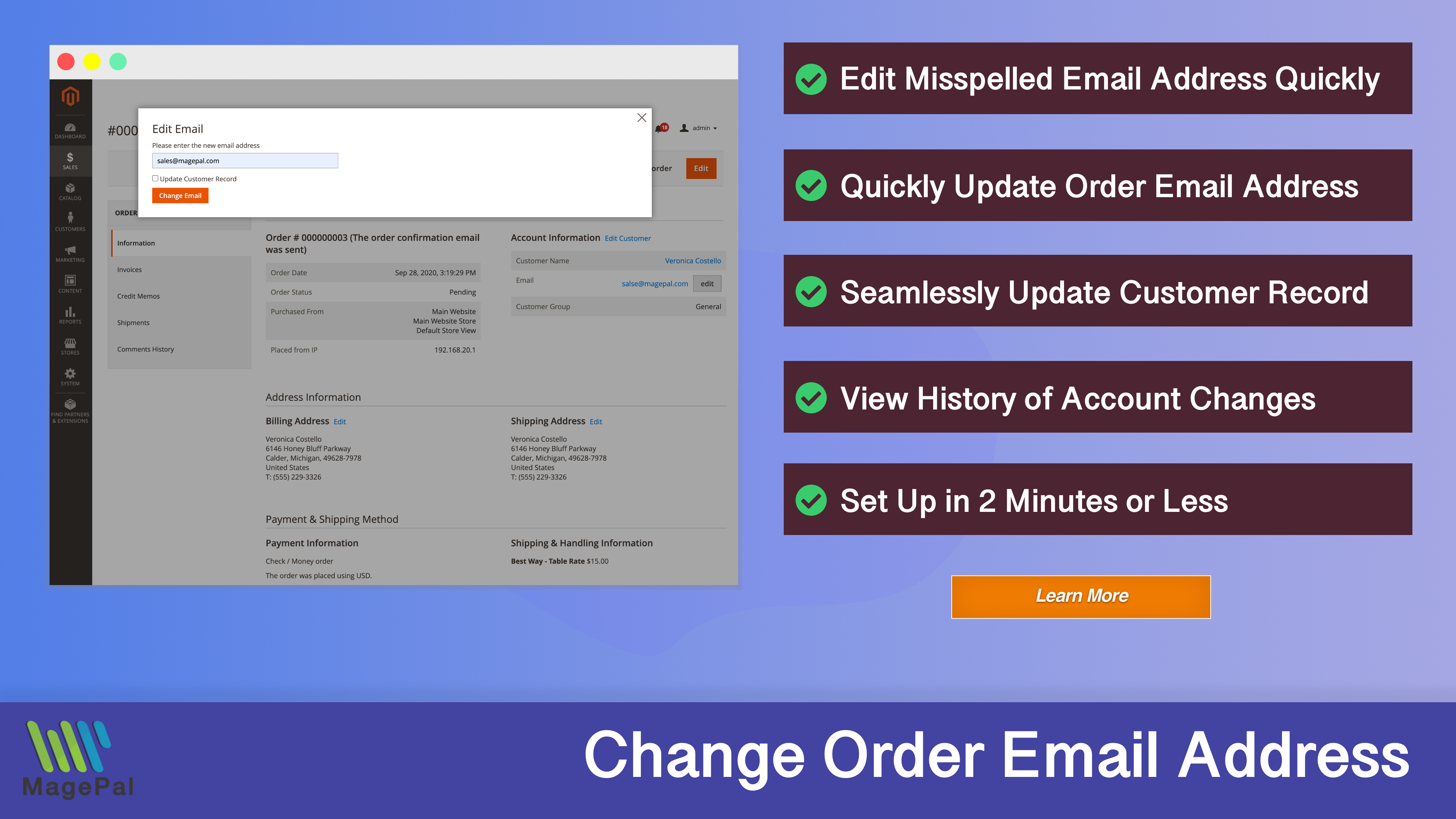Magento2 - Edit Order Email