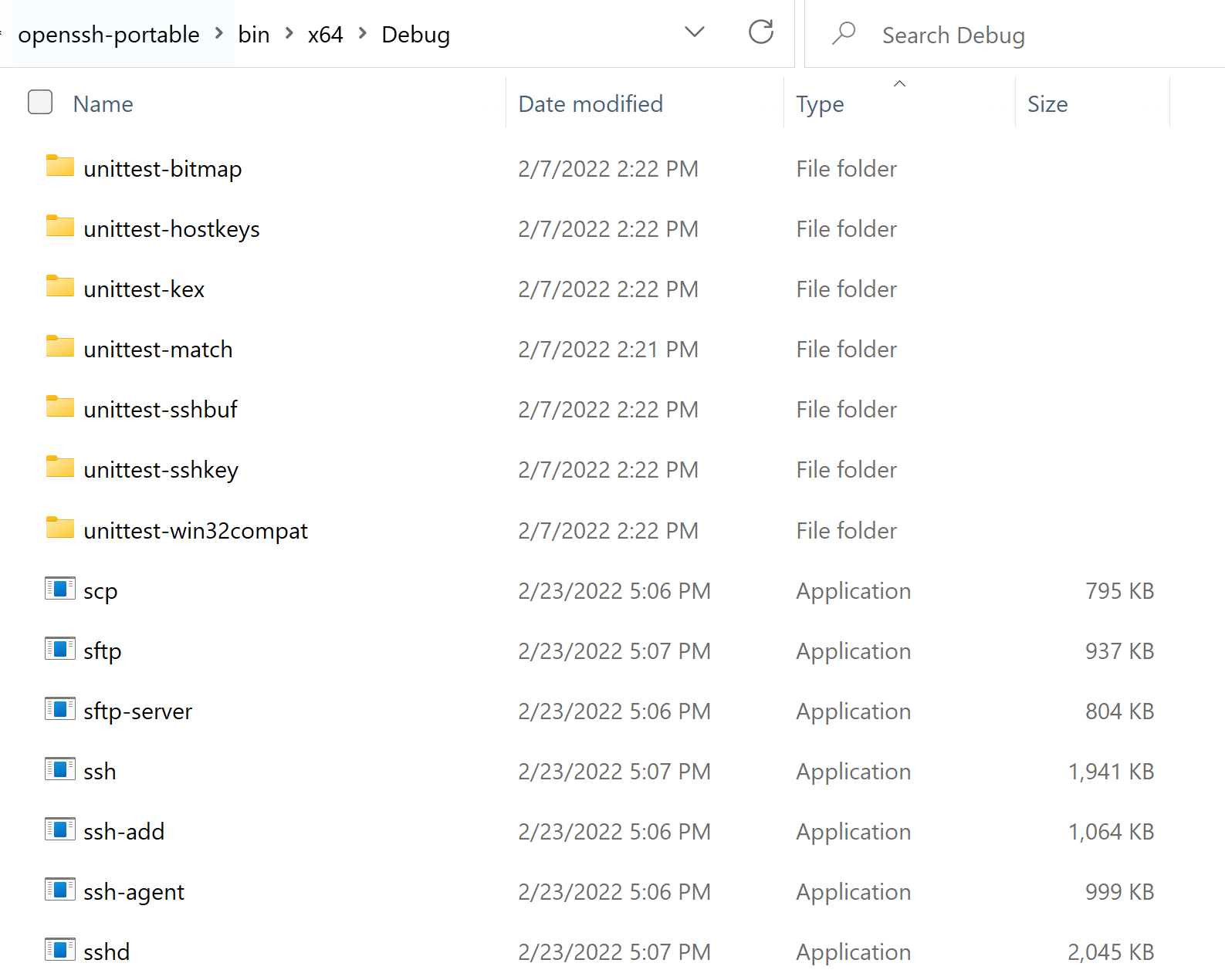 OpenSSH Binaries Folder Location