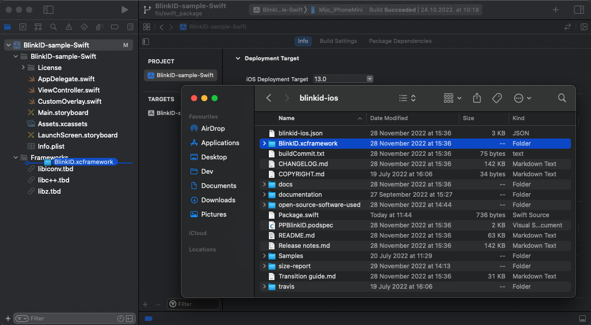 Adding BlinkID.xcframework to your project