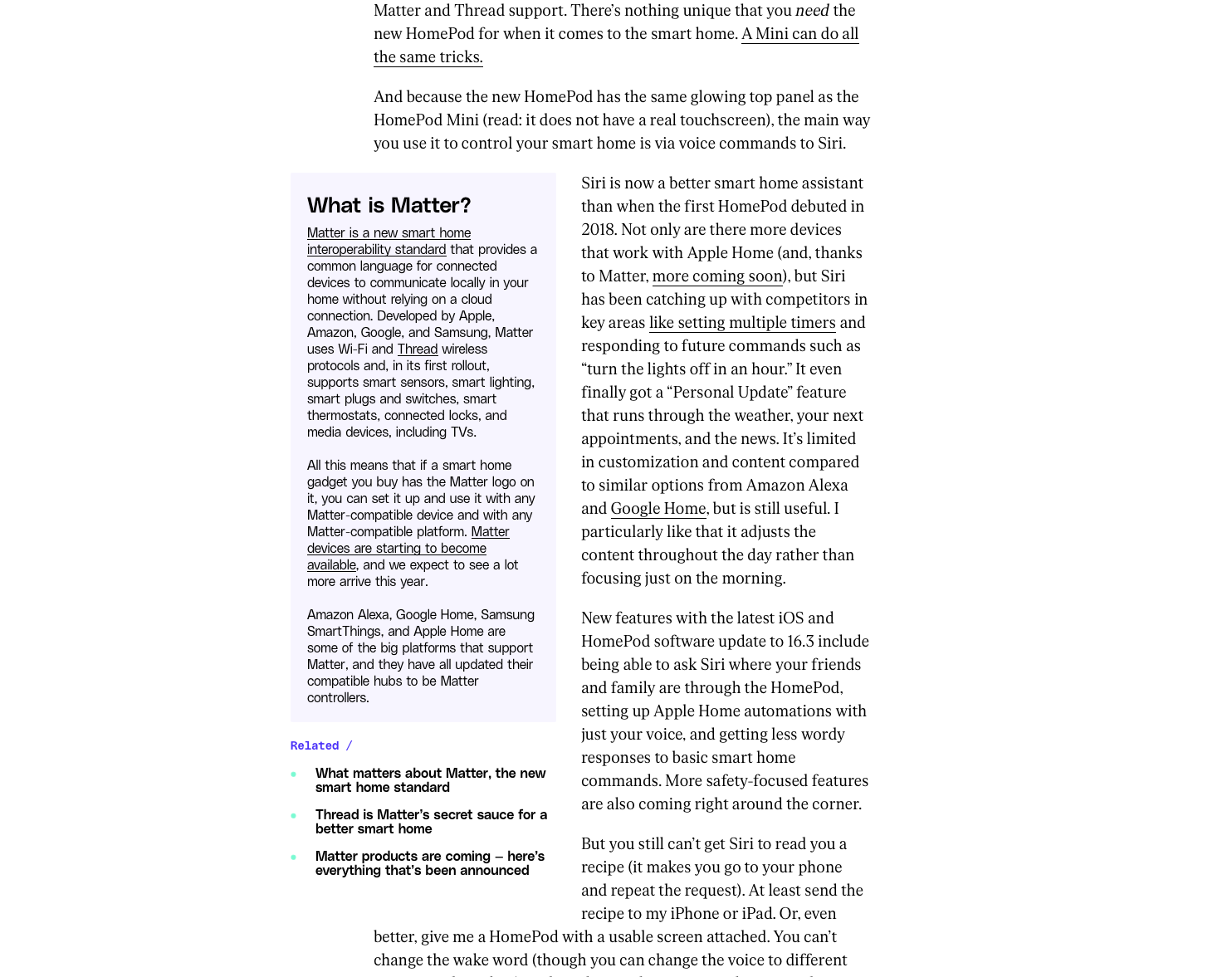 Screenshot of a sidebar with text floated right next to some paragraphs