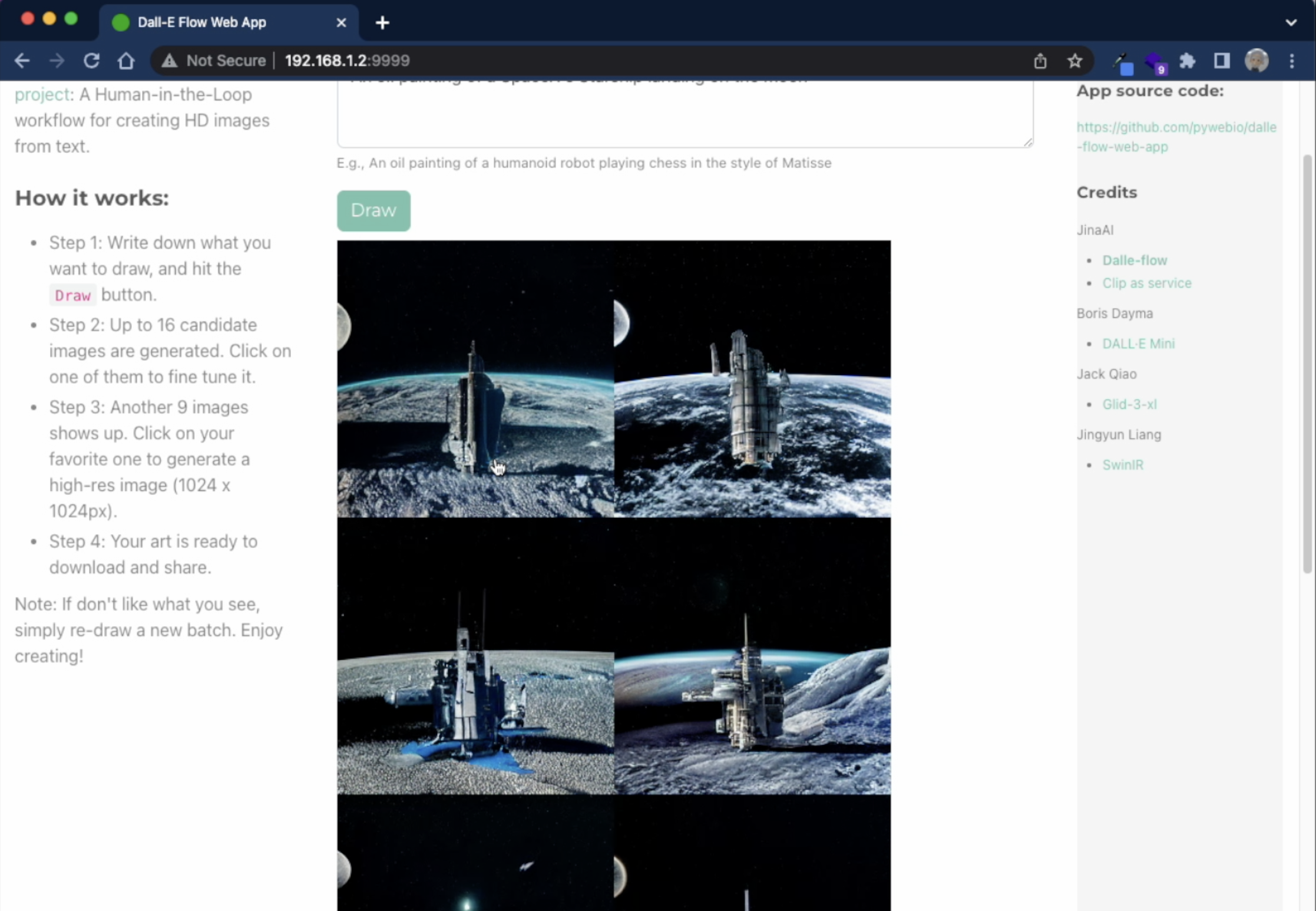 Generative art app inspired by Jina-AI's Dalle-flow