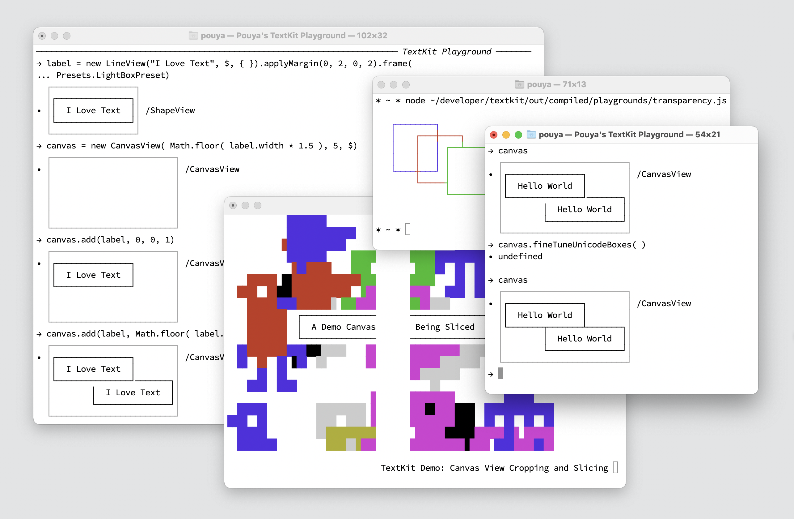 Header Screenshots of the TextGraphic Playground and Demos