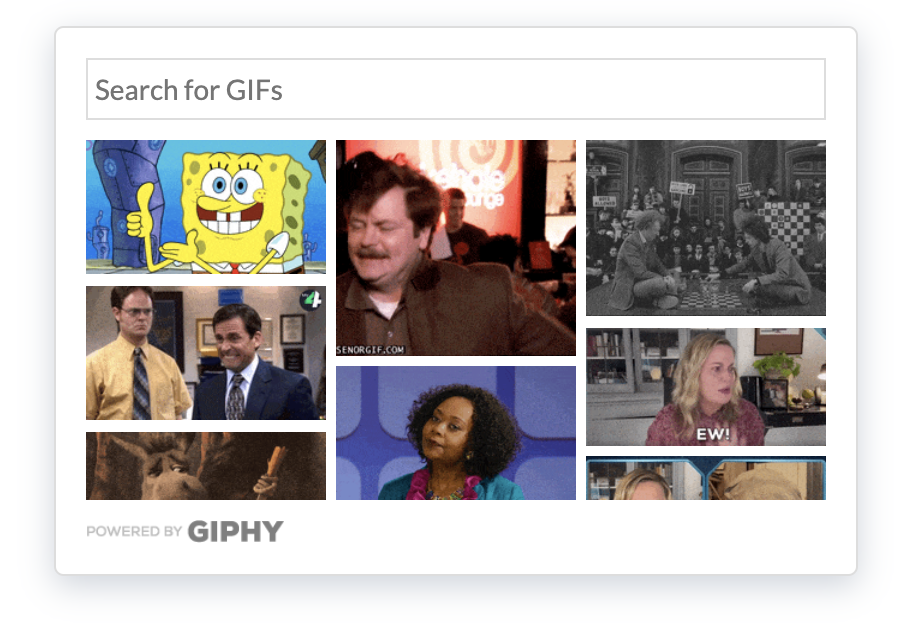 React Giphy Searchbox preview