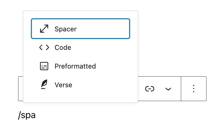 How to add a space block to a page or post