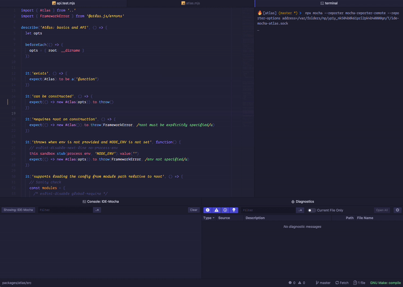 ide-mocha in action