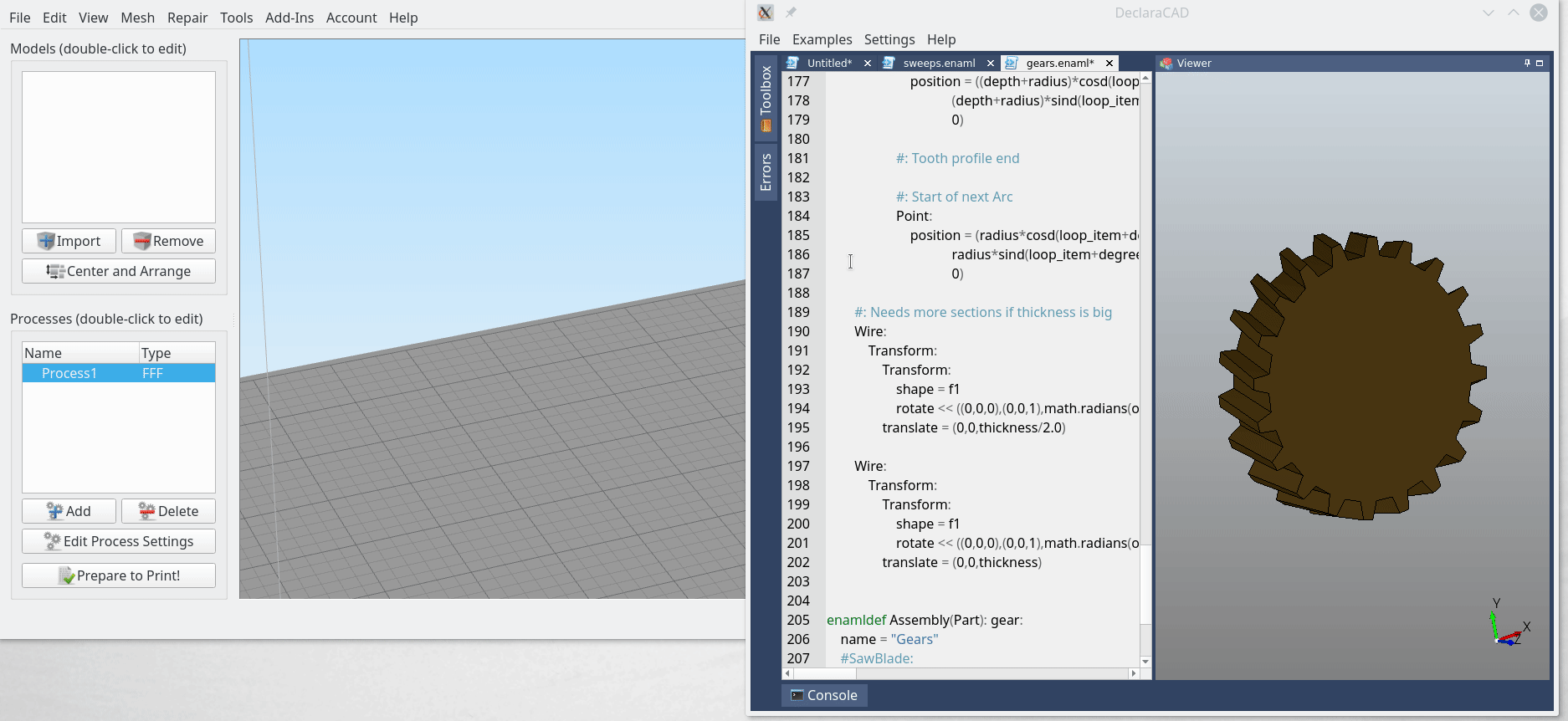 DeclaraCAD export to stl