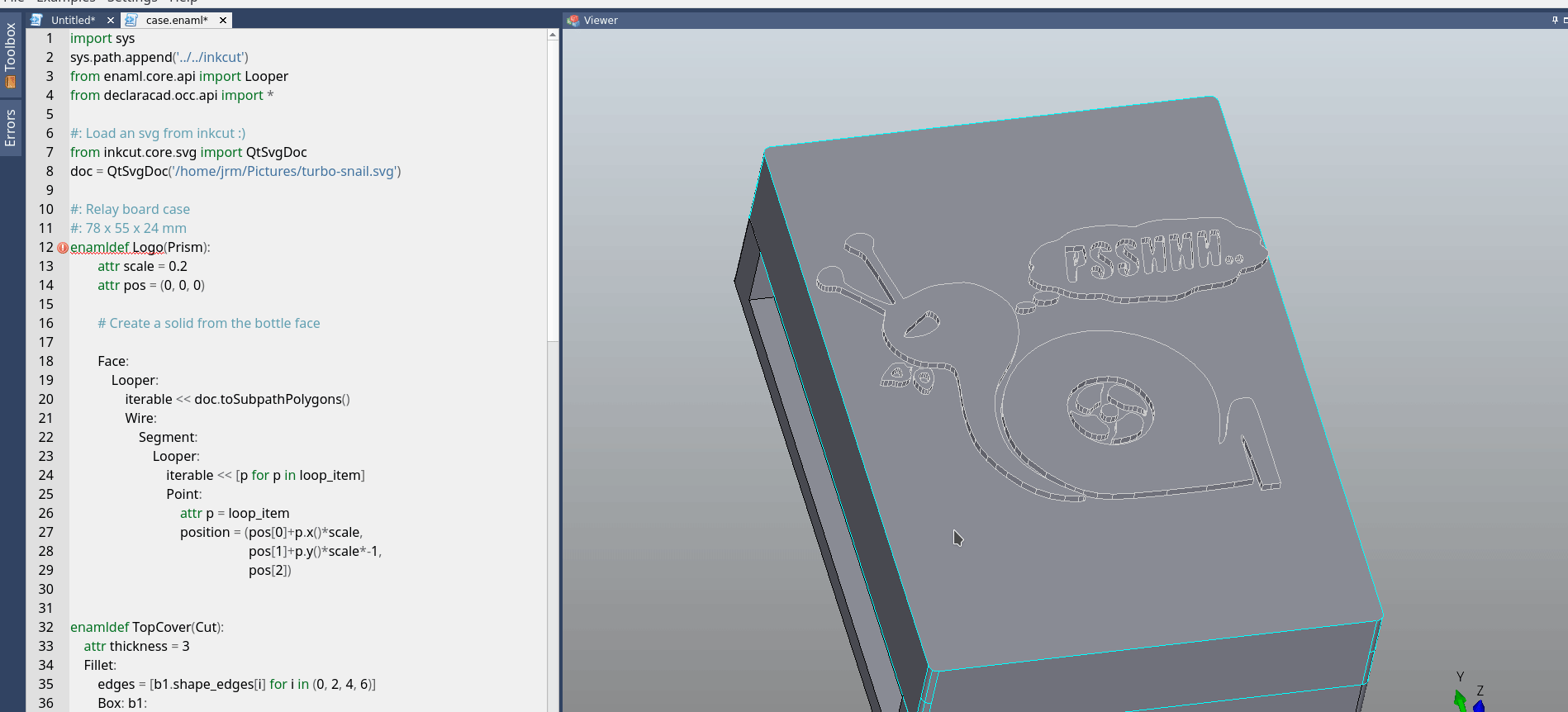 DeclaraCAD import from svg