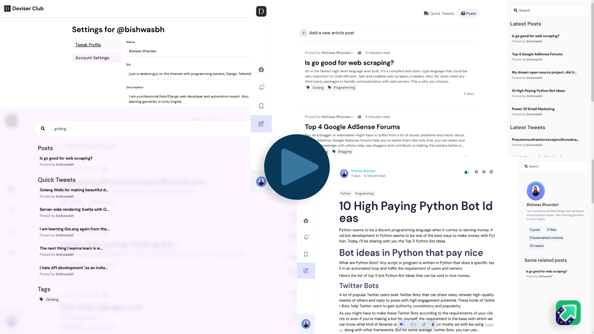 open source medium alternative: deviser club