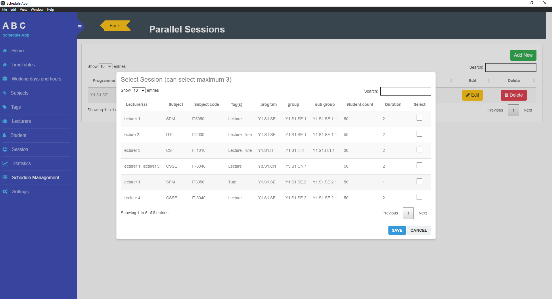 timetable