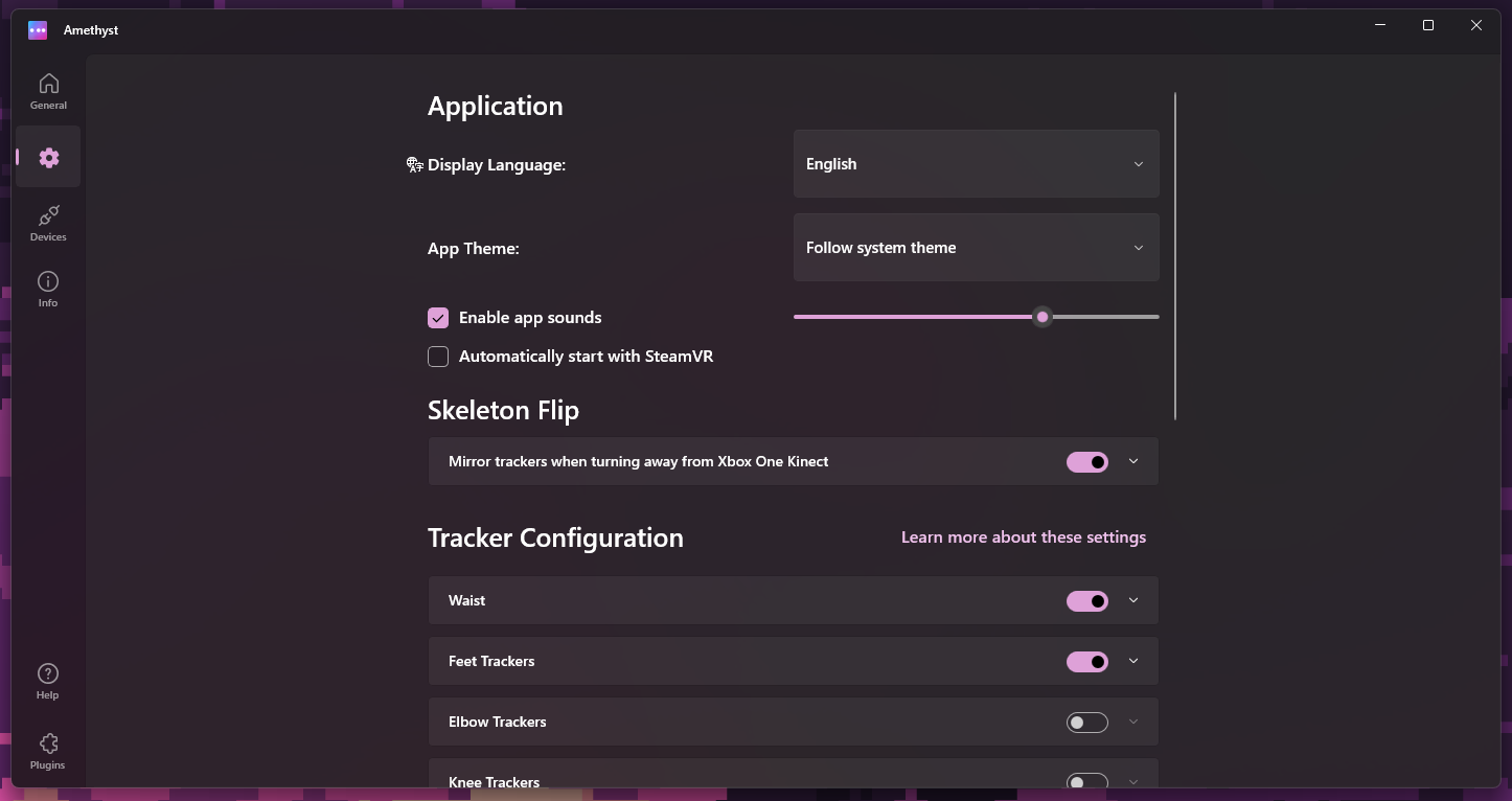 Amethyst Settings Tab