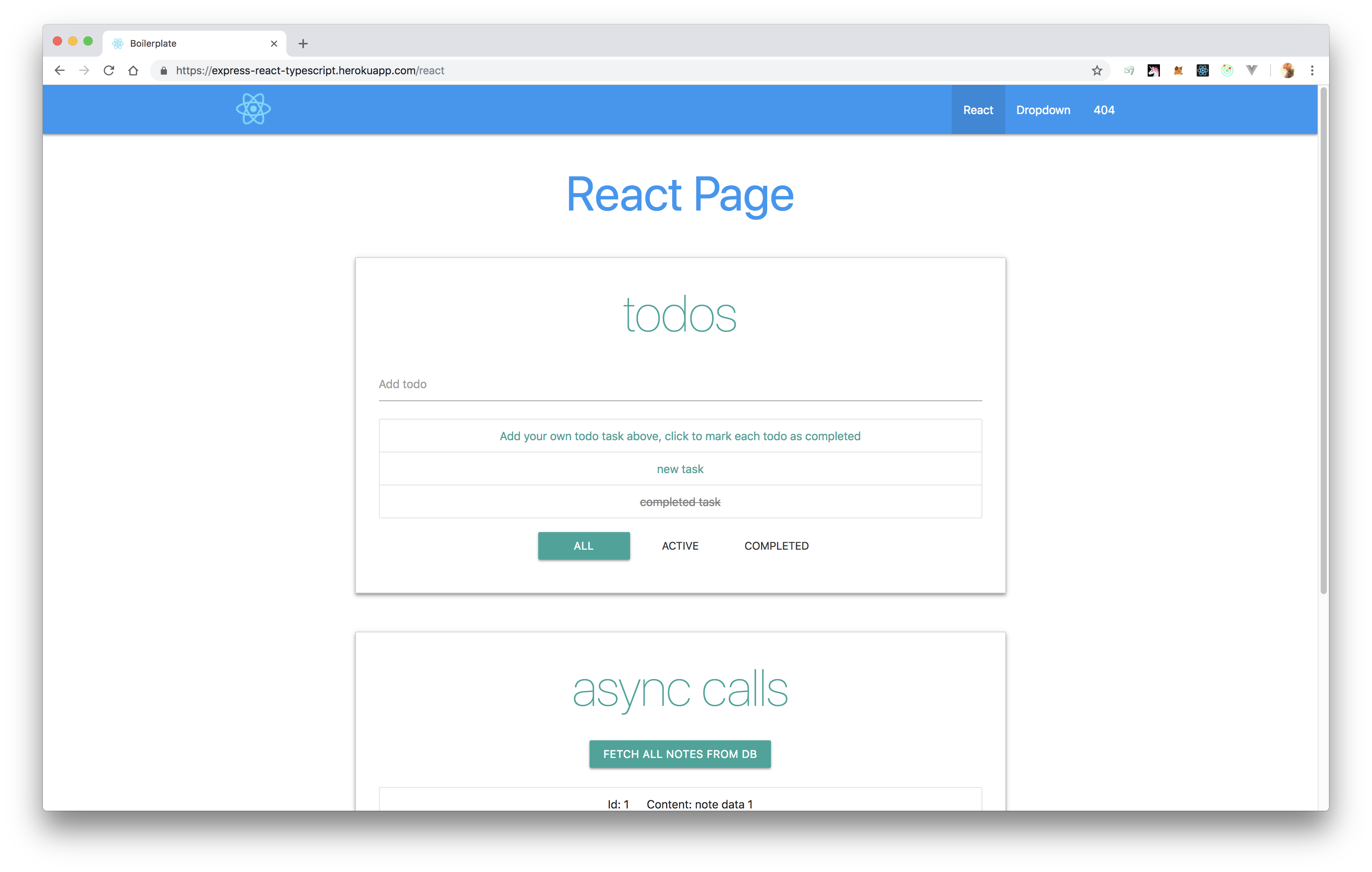 React Page