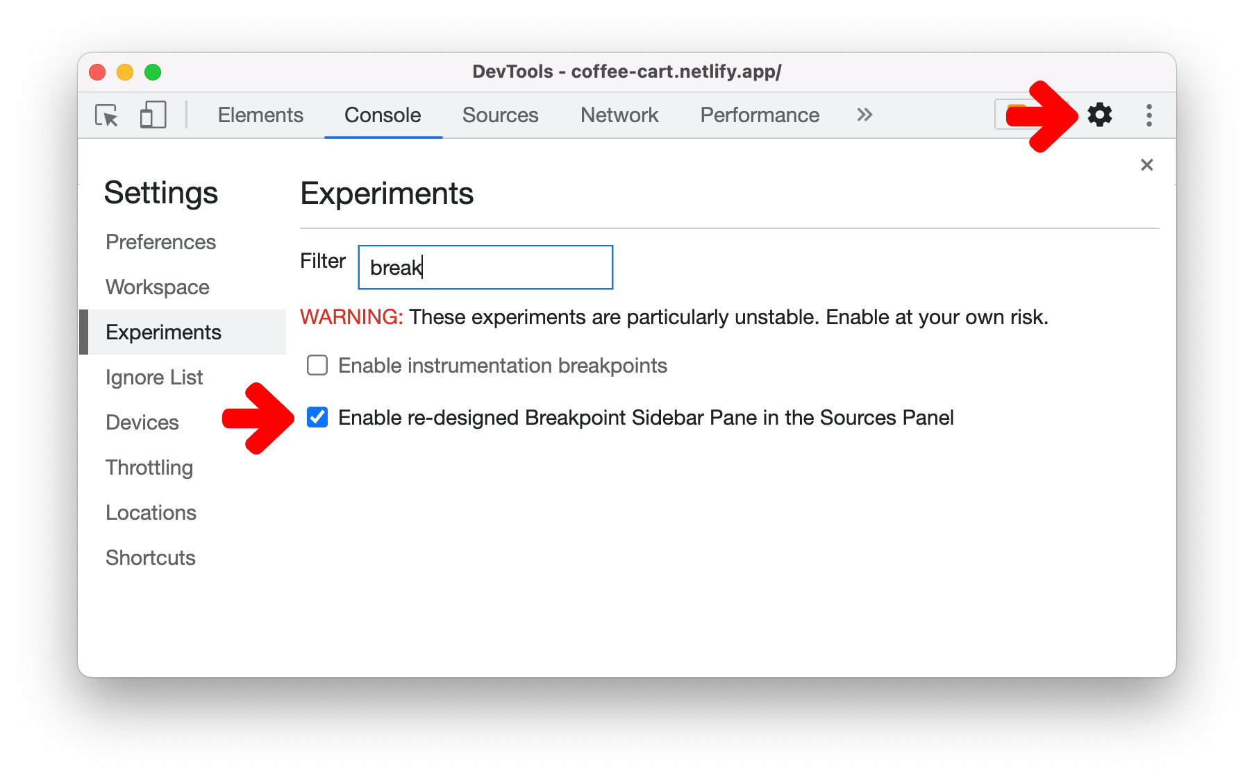 Enable breakpoint redesign experiment