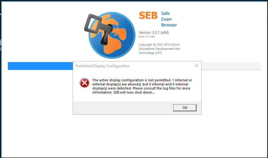 Safe Exam Browser Does Not Detect Any Displays Issue 268 Safeexambrowser Seb Win Refactoring Github