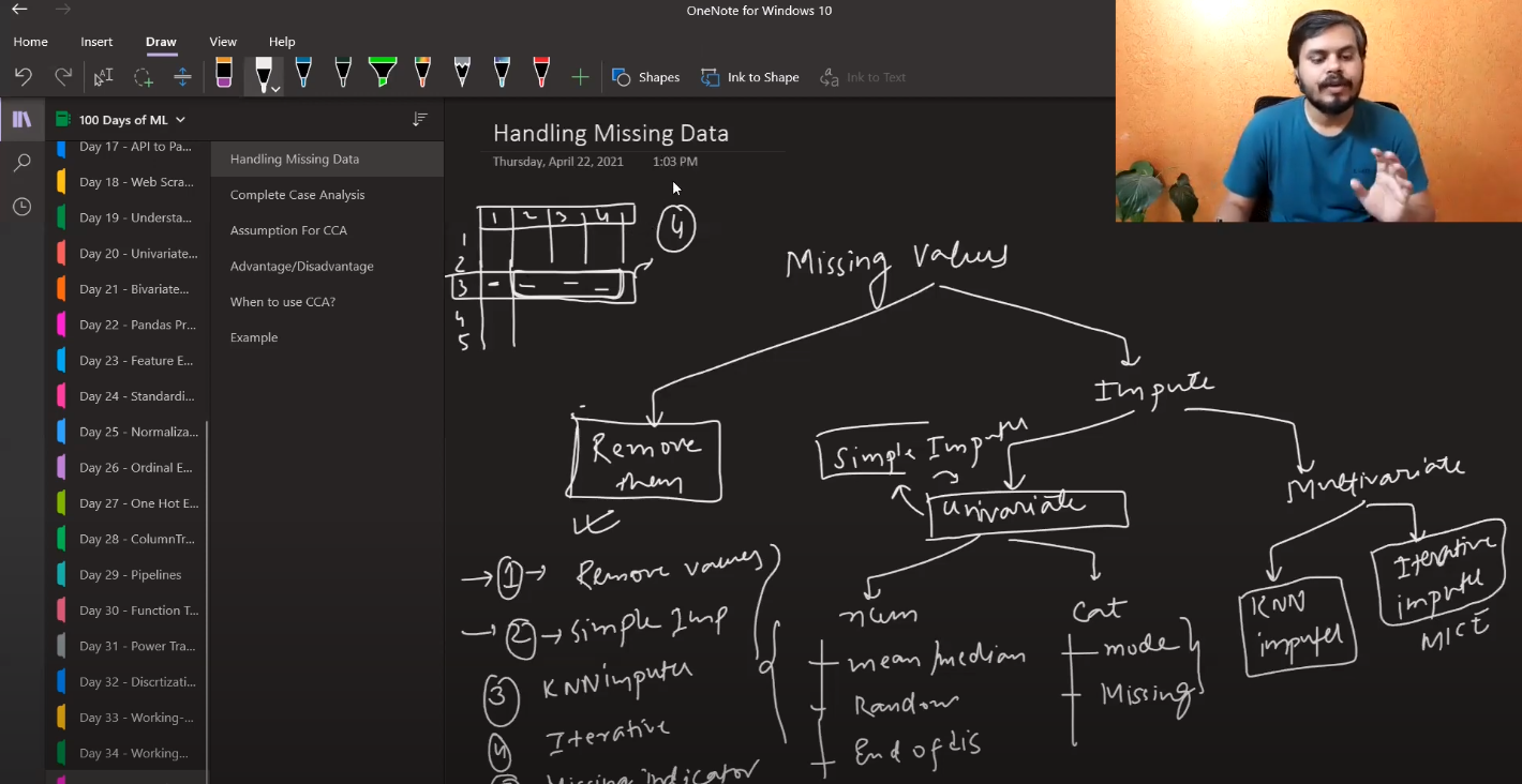 handining missing data