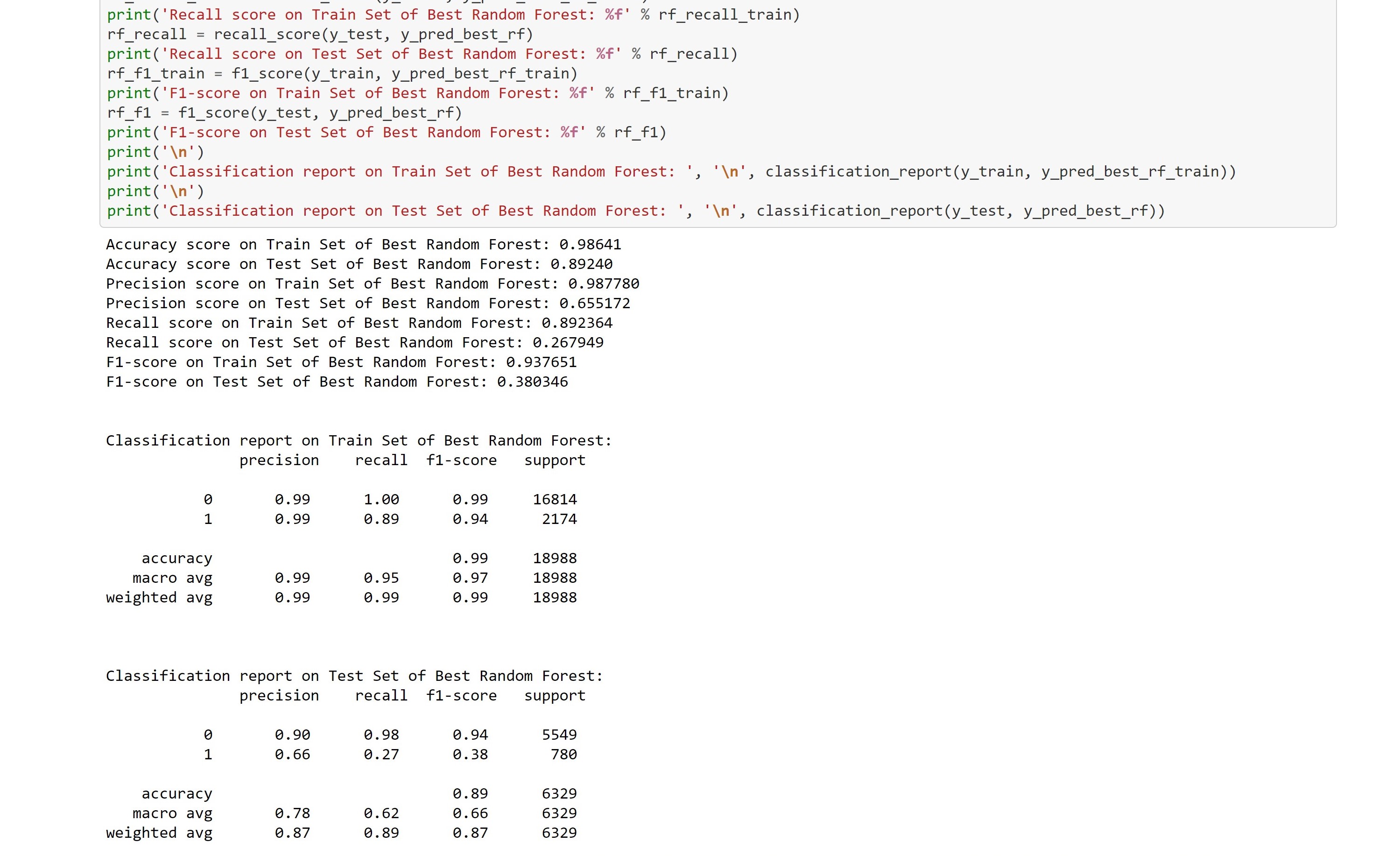 Random Forest   Balanced Random Forest Report