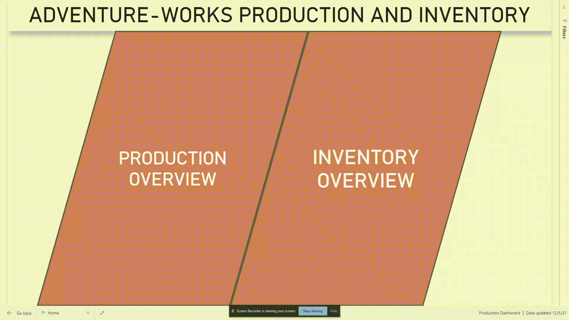 Inventory Overview Page Navigation