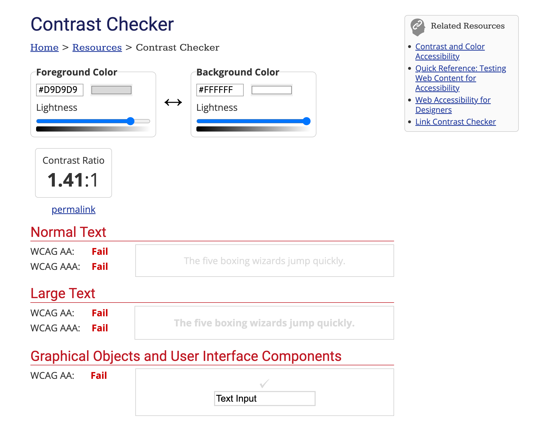 "webaim contrast color checker website"