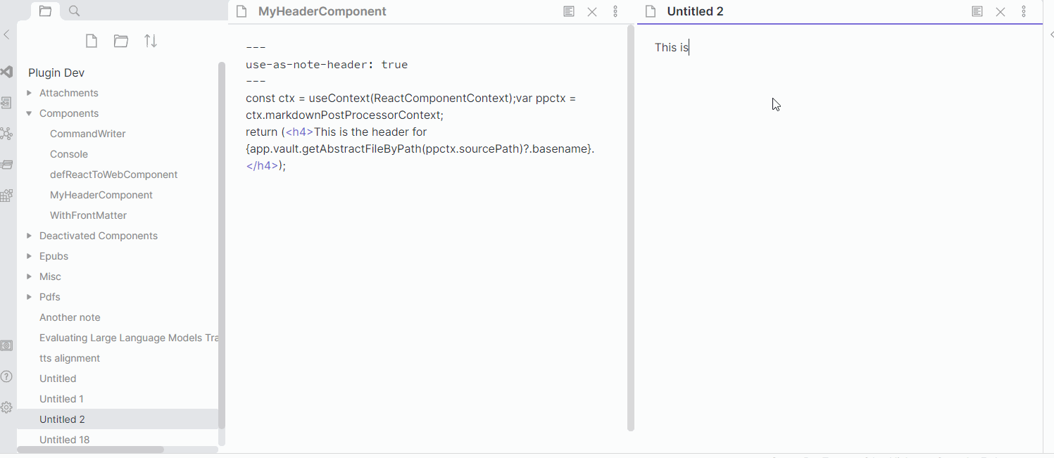 header component demo