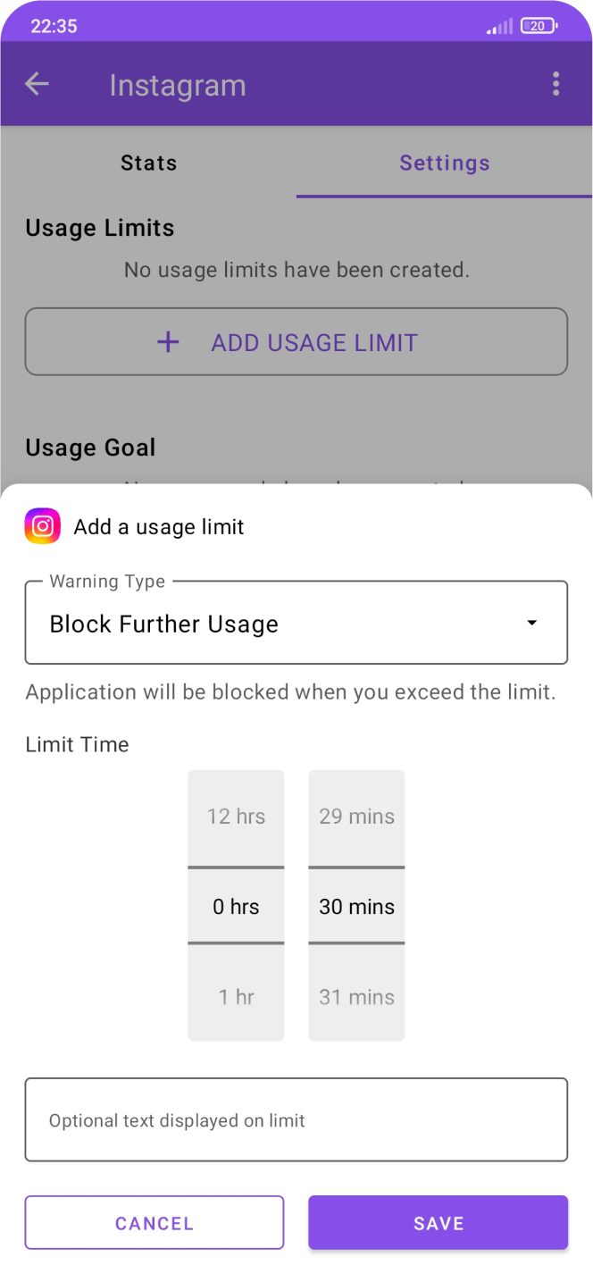 Android app screenshot showing how to block apps
