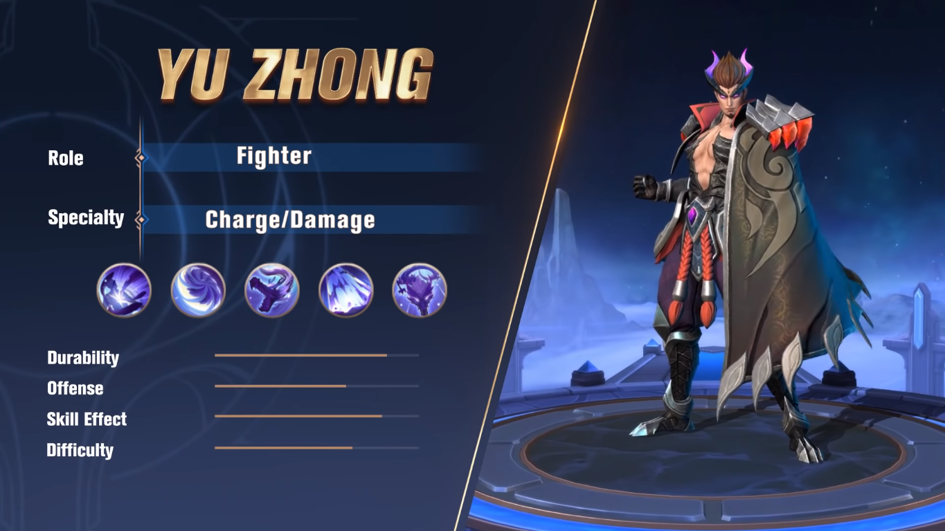 Yu Zhong's Latest Mobile Hero Legends